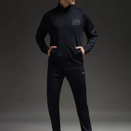FCK GOLD Men Mock Collar Long Sleeve Blue Tracksuit-image-5
