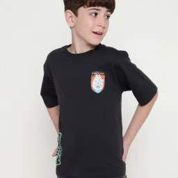 Octave Kids Charcoal Cotton Graphics T-Shirt image 1