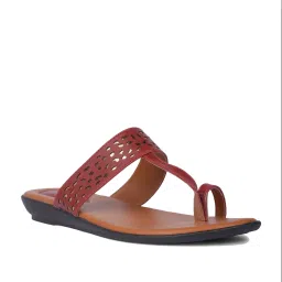 Bata Women's ADITI TR E Red Toe Ring Sandals image 1