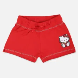 Kidsville Girls Red Cotton Printed Shorts-image-86