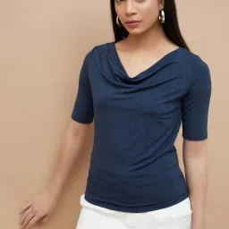 Code By Lifestyle Dark Blue Regular Fit Top image 1