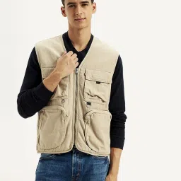 Levi's Beige Cotton Regular Fit Jacket image 1
