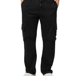The Souled Store Black Regular Fit Cotton TrackPants image 1