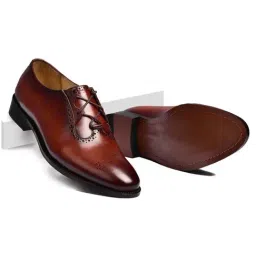 Luxoro Formello Men's ALLESANDRO BARONE Brown Brogue Shoes-picture-13