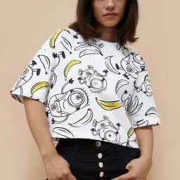 Ginger by Lifestyle White Cotton Printed T-Shirt-picture-24