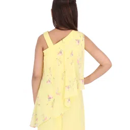 Cutecumber Kids Floral Print Yellow Dress image 2