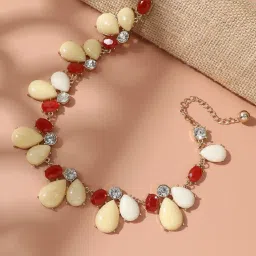 Sohi Multicolour Designer Statement Stones Necklace image 1