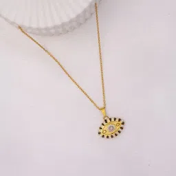 Perfectly Average White Enamel Evil Eye Necklace image 1