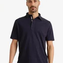 Rare Rabbit Navy Regular Fit Embroidered Polo T-Shirt-picture-41