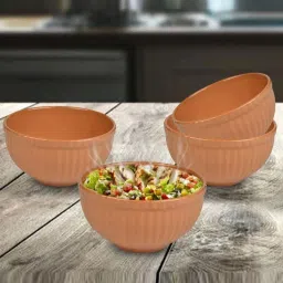 Urban Chef Brown Ceramic Handcrafted Microwave Safe Bowl - Set of 4 image 1