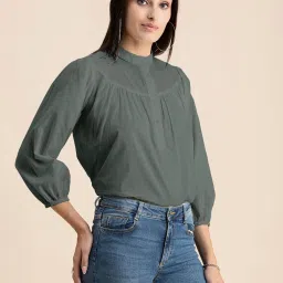 Moomaya Grey Cotton Regular Fit Shirt image 3