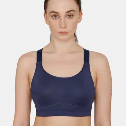 Zelocity by Zivame Navy Wireless Non Padded Sports Bra-picture-36