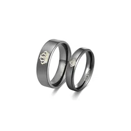 Moneekar Jewels Unisex Set of 2 Titanium Finger Rings-image-79