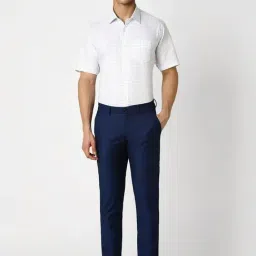 Van Heusen White Cotton Regular Fit Checks Shirt image 5