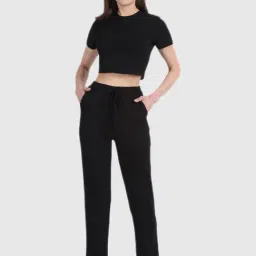 Global Republic Black Self Print Pajama Set-image-65