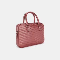 Forever Glam by Pantaloons Metallic Pink Solid Medium Handheld Handbag image 3
