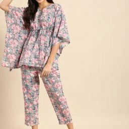 Clt.s Multicolor Printed Kaftan With Pyjamas-picture-20