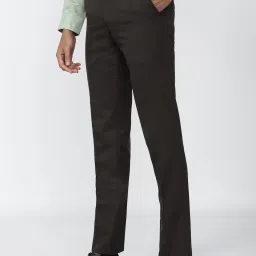 Van Heusen Brown Slim Fit Checks Trousers image 3