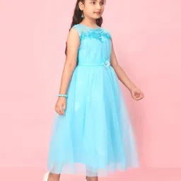Aarika Kids Blue Embroidered Gown image 3