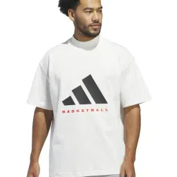 Adidas Originals White Relaxed Fit Logo Printed Sports T-Shirt-image-59