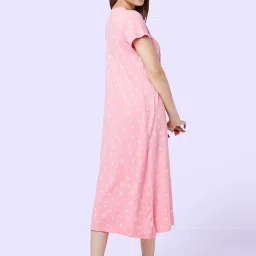 YU by Pantaloons Pink Cotton Floral Print Nighty image 3