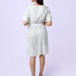 YU by Pantaloons Off-White Printed A-Line Dress image 3