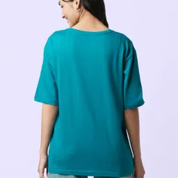YU by Pantaloons Teal Blue Cotton Graphic Print T-Shirt image 3
