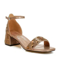 London Rag Women's Bronze Ankle Strap Sandals-image-94