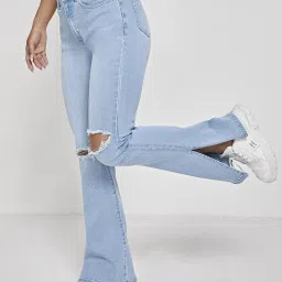 Kotty Dark Blue Distressed High Rise Jeans image 3