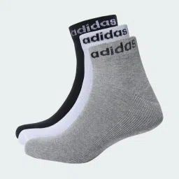 adidas Grey C LIN Ankle Socks Pair of 3 - S image 1