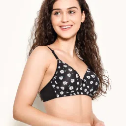 Clovia Black Printed Full Coverage Padded T-Shirt Bra image 3