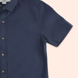 Pantaloons Junior Navy Cotton Regular Fit Shirt image 3