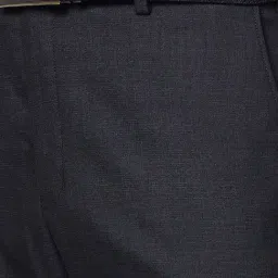 Raymond Black Slim Fit Flat Front Trousers image 4