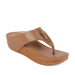 Iconics Women's Camel Thong Wedges image 3