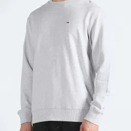 Tommy Hilfiger Silver Grey Cotton Relaxed Fit Sweatshirt image 3