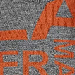 Pantaloons Junior Grey & Orange Printed Full Sleeves Sweater image 3