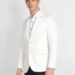 Arrow White Cotton Slim Fit Blazer image 3