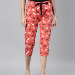 Kryptic Coral & Blue Elasticated Waist Band Relaxed Fit Printed Cotton Capris - Pack of 2 image 3