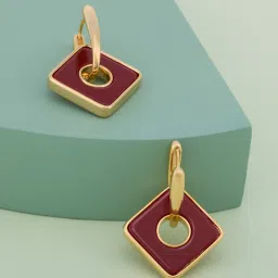 Kushal's Fashion Jewellery Ruby Gold Polished Trendy Earrings for Women image 1