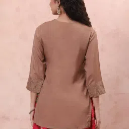 Rangriti Beige Embellished Tunic image 2
