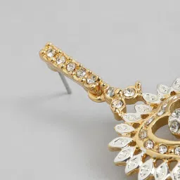 Estele Gold & Rhodium-Plated Drop Earrings with Austrian Crystals for Women image 3