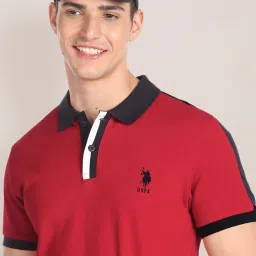 U.S. Polo Assn. Red Cotton Slim Fit Polo T-Shirt image 3