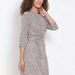 Oxolloxo Grey Printed A Line Dress image 3
