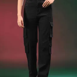 Kotty Black High Rise Wide Leg Jeans image 1