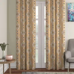 Romee Gold Jaquard Ethnic Curtains and Sheers image 1