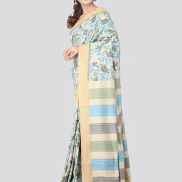 Pinkloom Beige Textured Saree With Blouse image 3