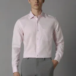 Louis Philippe Pink Cotton Regular Fit Texture Shirt image 1
