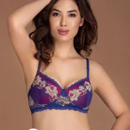 Clovia Blue Floral Print Full Coverage Bra image 1