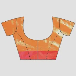 Banarasi Silk Works Orange Woven Saree With Unstitched Blouse image 3