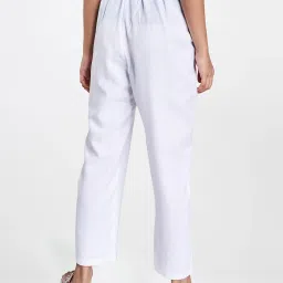 Global Desi White Mid Rise Trousers image 2